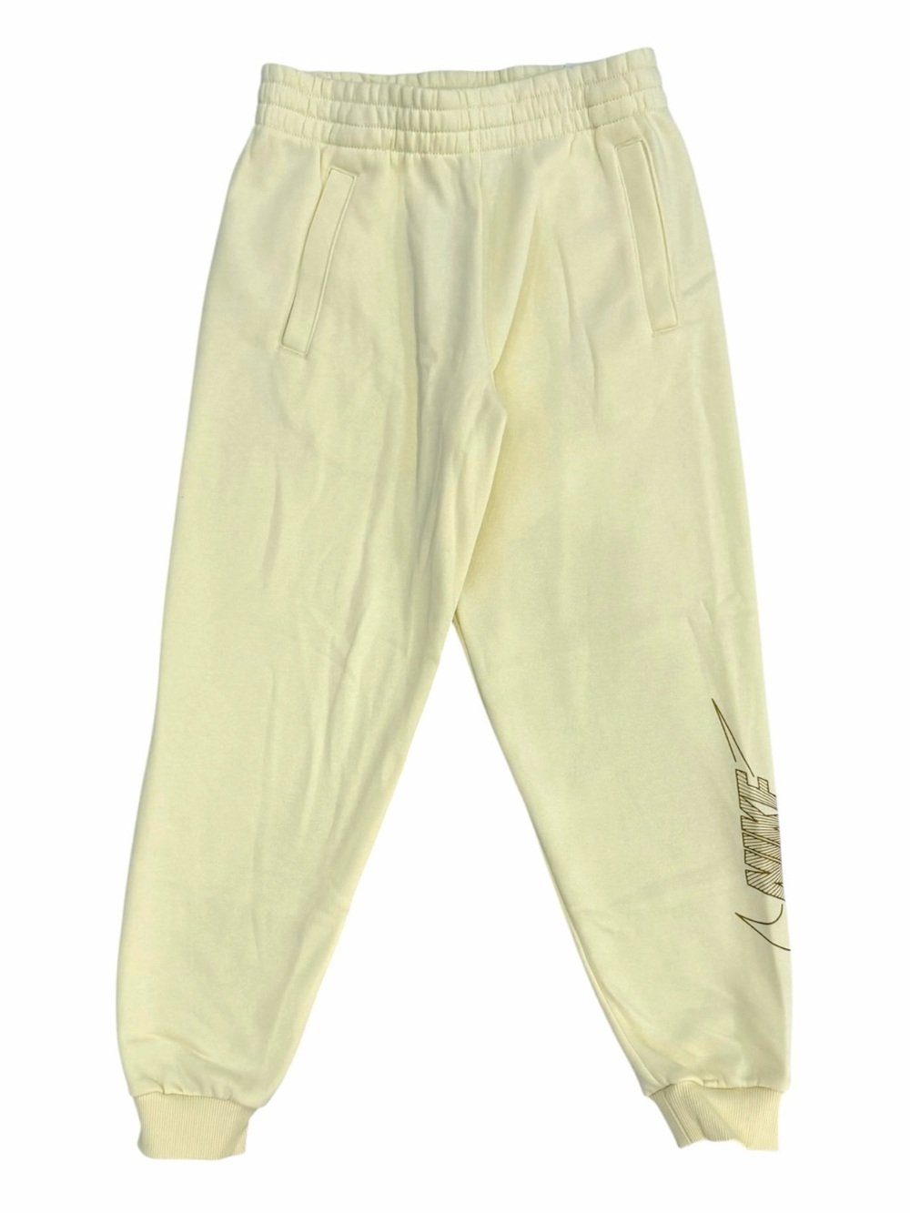 Nike Kids Fleece Jogger Sweatpants light yellow Size Large NWT